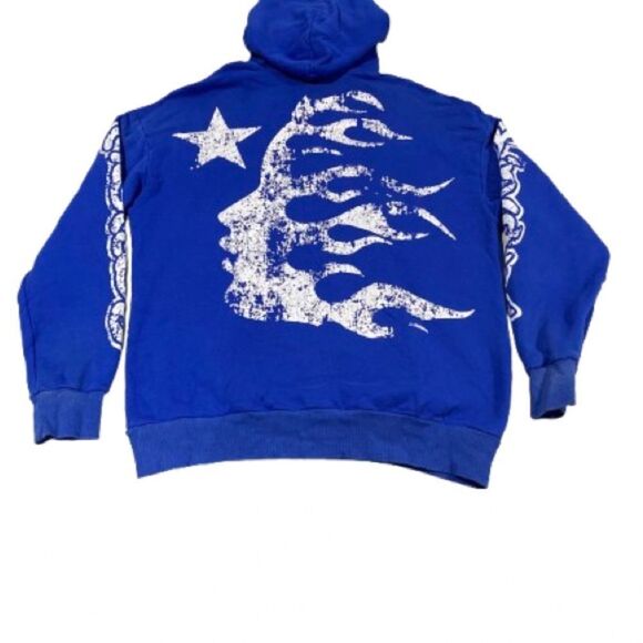 Hellstar OM Symbol Blue Nirvana  XL Edgy Streetwear Hoodie. - Picture 4 of 5